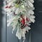 Glitzhome® 28"Christmas Flocked Pinecone & Berry Teardrop